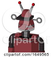Poster, Art Print Of Red Mech With Cone Head And Speakers Mouth And Black Visor Cyclops And Double Led Antenna