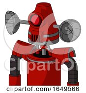Poster, Art Print Of Red Mech With Cone Head And Speakers Mouth And Cyclops Eye