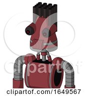 Poster, Art Print Of Red Mech With Cone Head And Speakers Mouth And Red Eyed And Pipe Hair