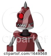 Poster, Art Print Of Red Mech With Cone Head And Square Mouth And Cyclops Eye And Spike Tip
