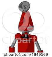 Poster, Art Print Of Red Mech With Cone Head And Toothy Mouth And Angry Cyclops And Radar Dish Hat