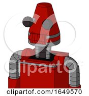 Poster, Art Print Of Red Mech With Cone Head And Toothy Mouth And Two Eyes