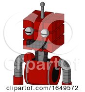 Poster, Art Print Of Red Mech With Cube Head And Keyboard Mouth And Two Eyes And Single Antenna