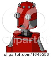 Poster, Art Print Of Red Mech With Dome Head And Sad Mouth And Two Eyes