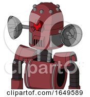 Poster, Art Print Of Red Mech With Dome Head And Speakers Mouth And Angry Cyclops Eye