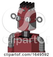 Red Mech With Dome Head And Two Eyes And Pipe Hair