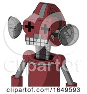 Poster, Art Print Of Red Mech With Droid Head And Keyboard Mouth And Plus Sign Eyes