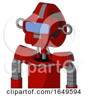 Poster, Art Print Of Red Mech With Droid Head And Speakers Mouth And Large Blue Visor Eye