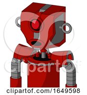 Poster, Art Print Of Red Mech With Mechanical Head And Round Mouth And Cyclops Eye