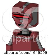 Poster, Art Print Of Red Mech With Mechanical Head And Round Mouth And Visor Eye