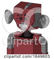 Poster, Art Print Of Red Mech With Mechanical Head And Teeth Mouth And Bug Eyes