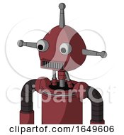 Poster, Art Print Of Red Mech With Rounded Head And Square Mouth And Two Eyes And Single Antenna
