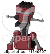 Red Mech With Vase Head And Keyboard Mouth And Two Eyes And Pipe Hair