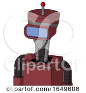 Poster, Art Print Of Red Mech With Vase Head And Large Blue Visor Eye And Single Led Antenna