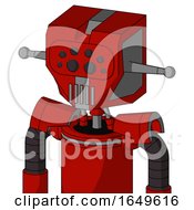 Red Mech With Mechanical Head And Vent Mouth And Bug Eyes