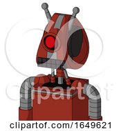 Poster, Art Print Of Red Automaton With Droid Head And Keyboard Mouth And Cyclops Eye And Double Antenna