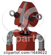 Poster, Art Print Of Red Automaton With Droid Head And Sad Mouth And Red Eyed