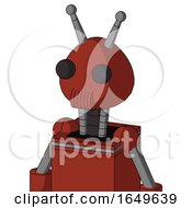 Poster, Art Print Of Red Automaton With Rounded Head And Speakers Mouth And Two Eyes And Double Antenna
