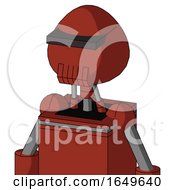 Poster, Art Print Of Red Automaton With Rounded Head And Toothy Mouth And Black Visor Cyclops