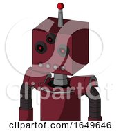 Poster, Art Print Of Red Droid With Box Head And Pipes Mouth And Three-Eyed And Single Led Antenna