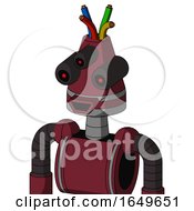 Poster, Art Print Of Red Droid With Cone Head And Happy Mouth And Three-Eyed And Wire Hair