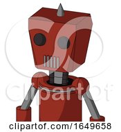 Poster, Art Print Of Red Automaton With Box Head And Vent Mouth And Two Eyes And Spike Tip