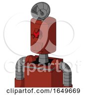 Poster, Art Print Of Red Automaton With Cylinder Head And Speakers Mouth And Angry Cyclops Eye And Radar Dish Hat
