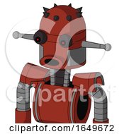 Red Automaton With Dome Head And Round Mouth And Red Eyed