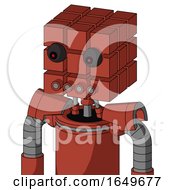 Poster, Art Print Of Red Automaton With Cube Head And Pipes Mouth And Red Eyed