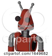 Poster, Art Print Of Red Automaton With Cone Head And Sad Mouth And Two Eyes And Double Antenna