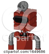 Poster, Art Print Of Red Automaton With Cube Head And Black Visor Eye And Radar Dish Hat
