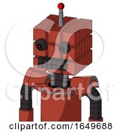 Poster, Art Print Of Red Automaton With Cube Head And Keyboard Mouth And Red Eyed And Single Led Antenna