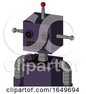 Purple Mech With Box Head And Keyboard Mouth And Black Glowing Red Eyes And Single Led Antenna