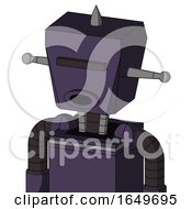 Purple Mech With Box Head And Round Mouth And Black Visor Cyclops And Spike Tip