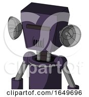 Purple Mech With Box Head And Speakers Mouth And Black Visor Cyclops