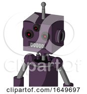 Purple Mech With Box Head And Square Mouth And Three Eyed And Single Antenna