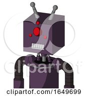 Purple Mech With Box Head And Teeth Mouth And Cyclops Compound Eyes And Double Antenna