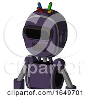 Purple Mech With Bubble Head And Dark Tooth Mouth And Black Visor Eye And Wire Hair