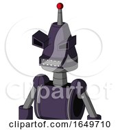 Purple Mech With Cone Head And Square Mouth And Angry Eyes And Single Led Antenna