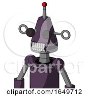 Purple Mech With Cone Head And Teeth Mouth And Two Eyes And Single Led Antenna