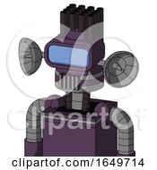 Purple Mech With Cone Head And Vent Mouth And Large Blue Visor Eye And Pipe Hair
