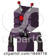 Purple Mech With Cube Head And Sad Mouth And Cyclops Eye And Double Led Antenna