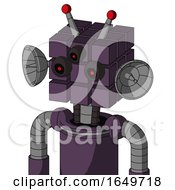 Purple Mech With Cube Head And Three Eyed And Double Led Antenna