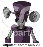 Purple Mech With Cylinder Conic Head And Happy Mouth And Black Cyclops Eye
