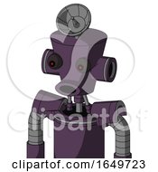 Purple Mech With Cylinder Conic Head And Round Mouth And Red Eyed And Radar Dish Hat