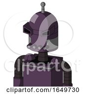 Purple Mech With Dome Head And Pipes Mouth And Angry Eyes And Single Antenna