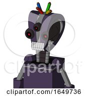 Purple Mech With Droid Head And Teeth Mouth And Three Eyed And Wire Hair