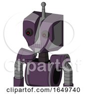 Purple Mech With Mechanical Head And Toothy Mouth And Red Eyed And Single Antenna