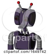 Purple Mech With Multi Toroid Head And Sad Mouth And Red Eyed And Double Led Antenna