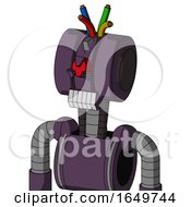 Purple Mech With Multi Toroid Head And Teeth Mouth And Angry Cyclops Eye And Wire Hair
